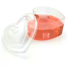 Taça de plástico 100ml em forma de coração copo com tampa